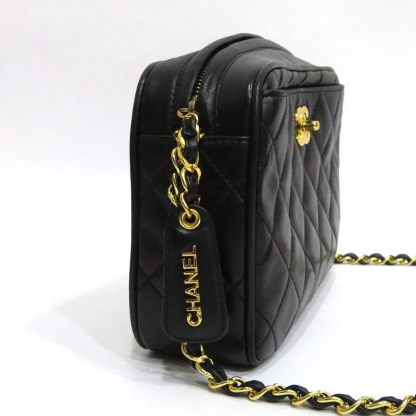 justbag03 Chanel Lambskin Single Chain Shoulder Bag AB Rank Matelasse Black