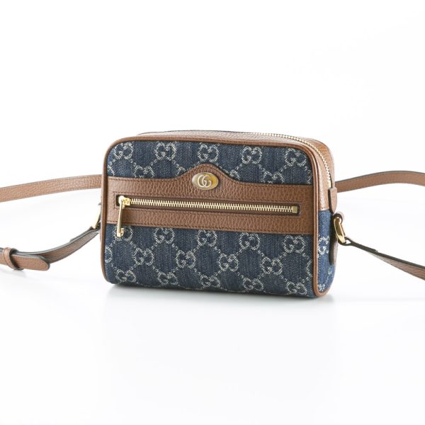 justbag05 Gucci GG Jacquard Denim Mini Shoulder Bag OPHIDIA Navy