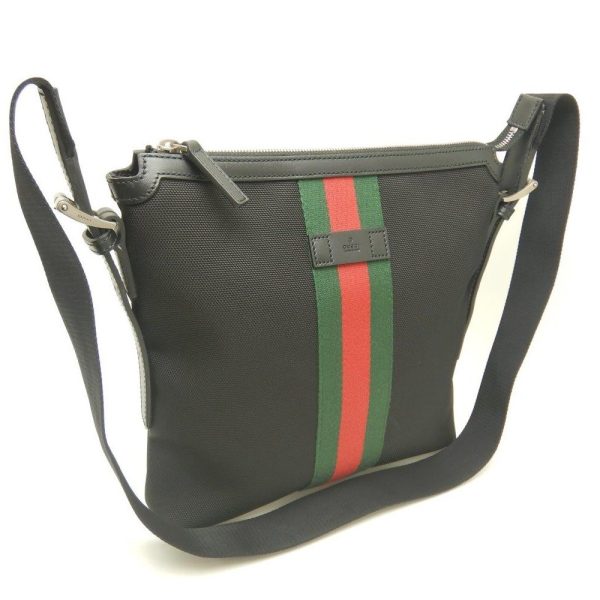 justbag05 Gucci Shoulder Bag Crossbody Sherry Line Canvas Leather Black