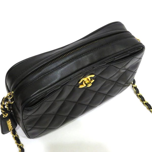 justbag05 Chanel Lambskin Single Chain Shoulder Bag AB Rank Matelasse Black