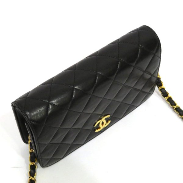 justbag05 Chanel Lambskin Single Chain Shoulder Pouch AB Rank Matelasse Black