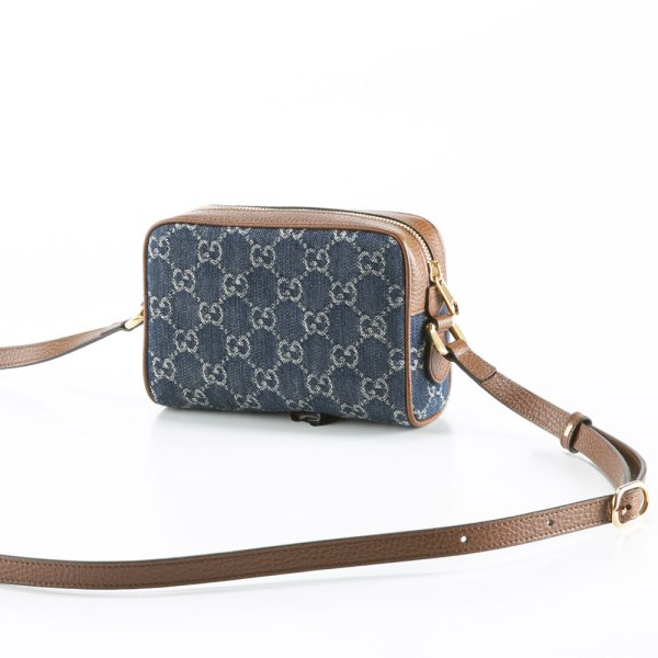 justbag06 Gucci GG Jacquard Denim Mini Shoulder Bag OPHIDIA Navy