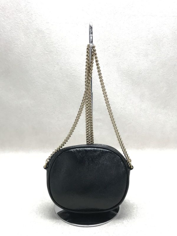 justbag06 Gucci Shoulder Bag Leather Chain Bag Enamel Patent Bag Black