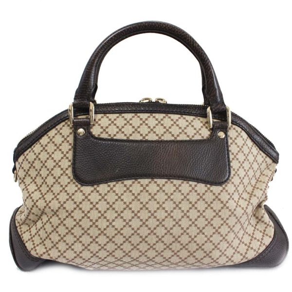 justbag06 Gucci 2WAY Diamante Handbag Ladies Beige Dark Brown Canvas Leather