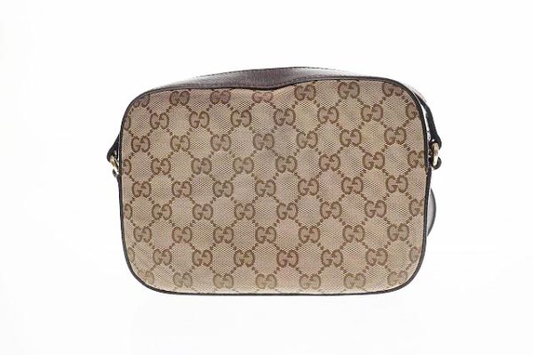 justbag07 Gucci GG Canvas Signature Web Bee Shoulder Bag Brown