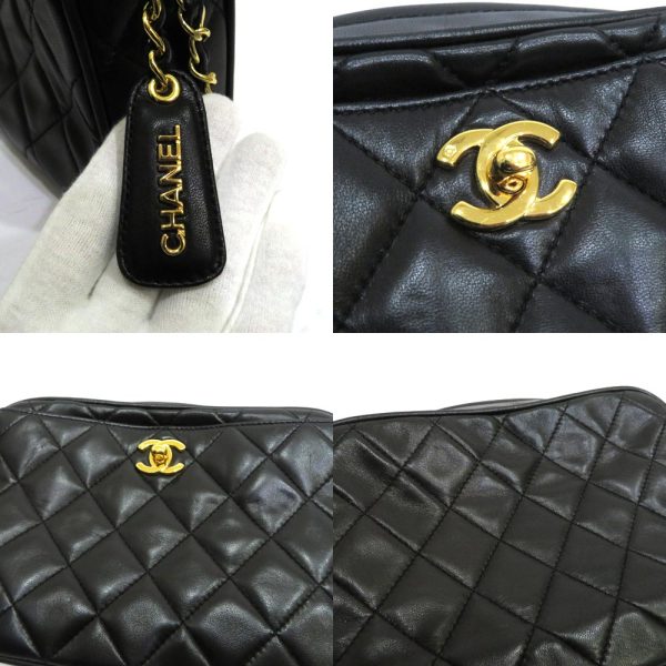 justbag08 Chanel Lambskin Single Chain Shoulder Bag AB Rank Matelasse Black