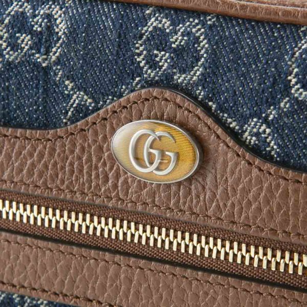 justbag09 Gucci GG Jacquard Denim Mini Shoulder Bag OPHIDIA Navy