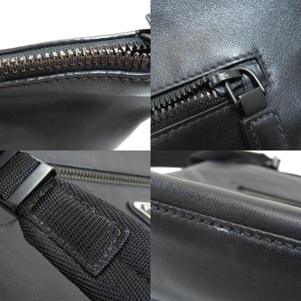 justbag09 Prada Long Shoulder Shoulder Bag Leather Black