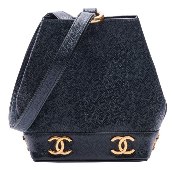 justbag1 CHANEL Caviar Skin Triple Coco Chain Shoulder Caviar Skin Dark Gold Metal Fittings