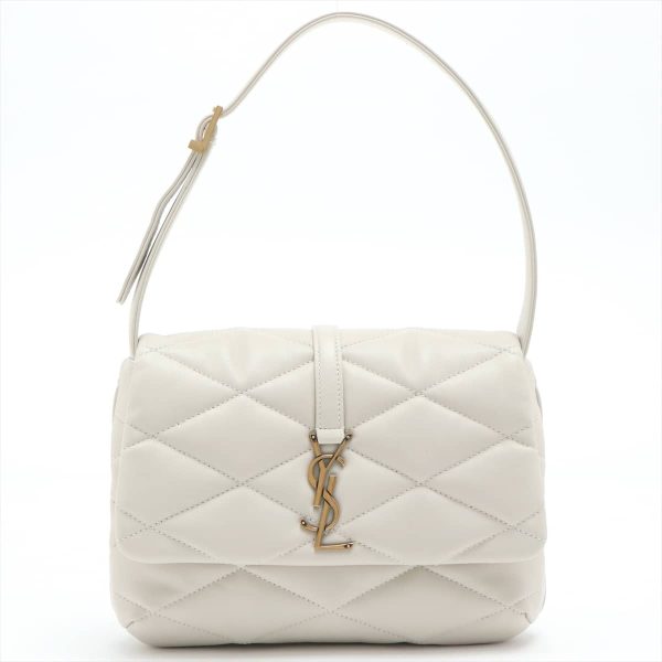 justbag1 Saint Laurent Paris Quilted Leather Shoulder Bag White