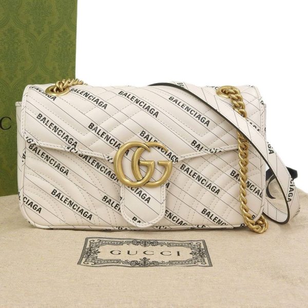 justbag1 Gucci Balenciaga GG Marmont The Hacker Project Small Bag Shoulder Bag White