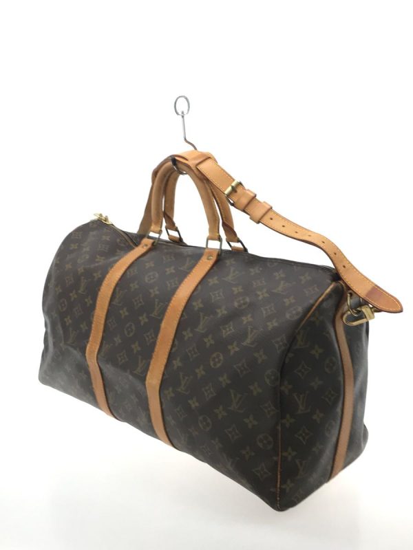 justbag2 LOUIS VUITTON Keepall Bandouliere Monogram PVC Brown Bag