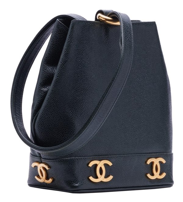 justbag3 CHANEL Caviar Skin Triple Coco Chain Shoulder Caviar Skin Dark Gold Metal Fittings