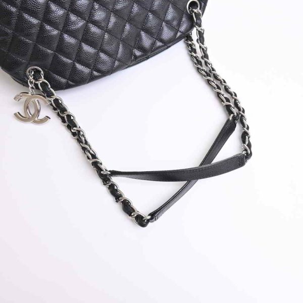 justbag4 Chanel Caviar Skin Matelasse Here Mark Chain Shoulder Bag Black