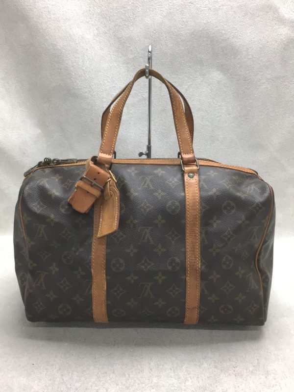 justbag4 LOUIS VUITTON Sax Spool Monogram Canvas PVC Brown HandBag