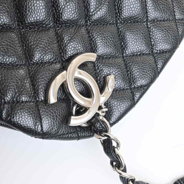 justbag8 Chanel Caviar Skin Matelasse Here Mark Chain Shoulder Bag Black