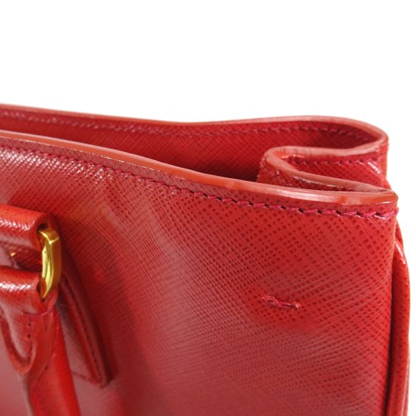 vv 00406 17 Prada 2 Way Tote Handbag Red Embossed Leather