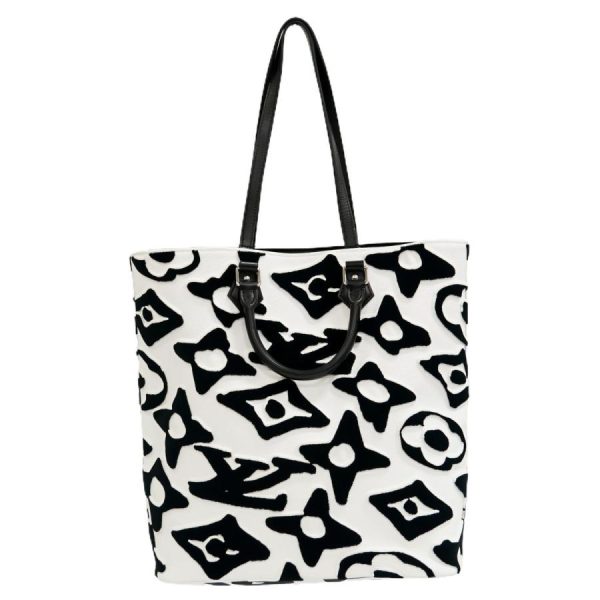 1 Louis Vuitton Cover Tufted Monogram × Urs Fisher Tote Bag Black White