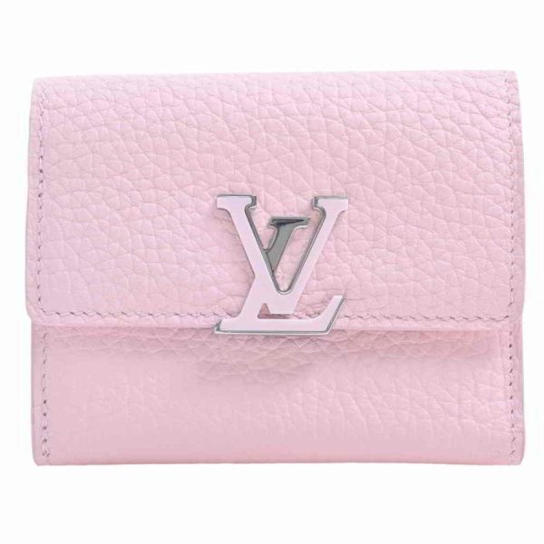 1 Louis Vuitton Taurillon Portefeuille Capucines Xs Tri fold Compact Wallet Pink Leather