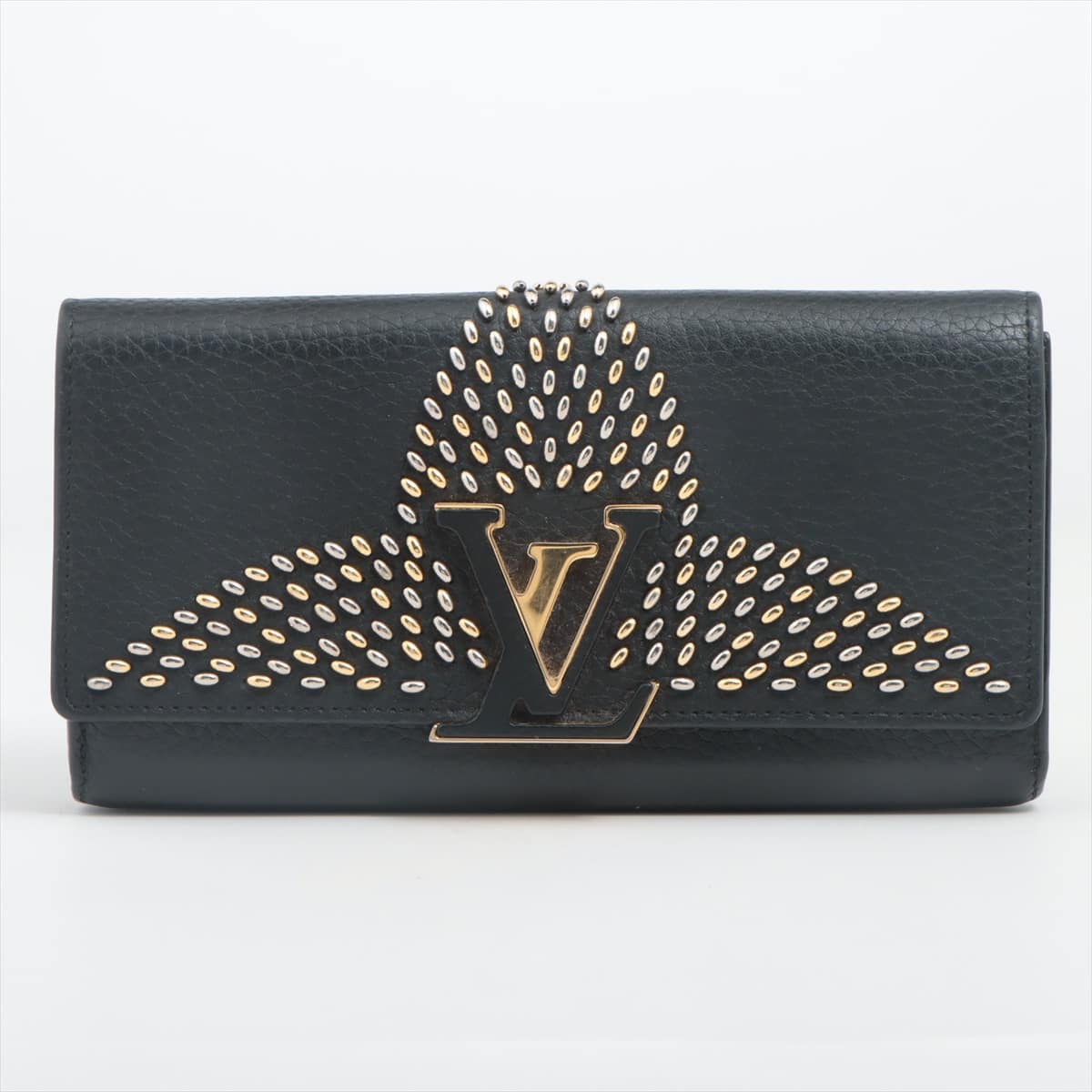 Louis Vuitton Taurillon Portefeuil Capucines Wallet Black