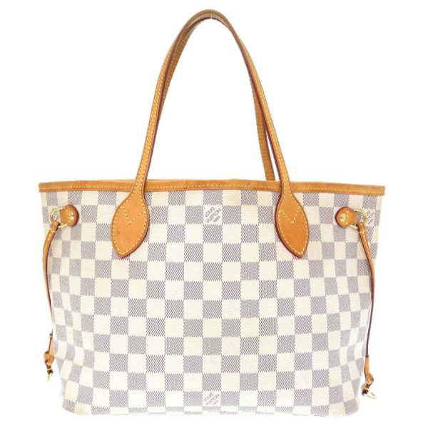 1 Louis Vuitton Damier Azur Neverfull PM Tote Bag White Gold