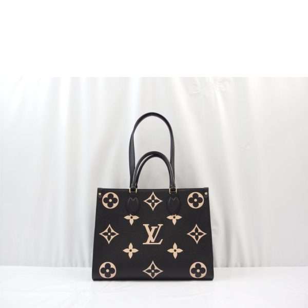 1 Louis Vuitton On The Go MM Hand Bag Amplant Black Beige