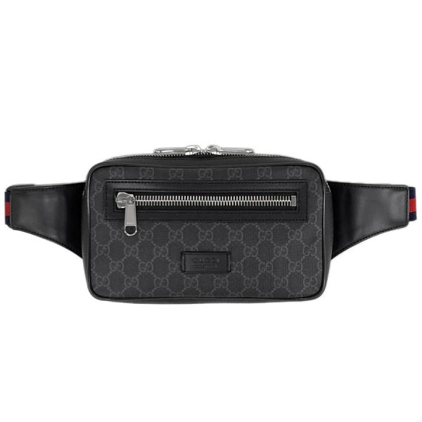 1 Gucci Soft GG Supreme Belt Bag Body Bag Black Silver Hardware
