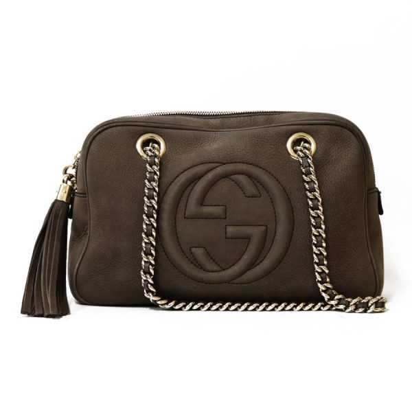 1 Gucci Shoulder Bag Soho Chain Interlocking Brown