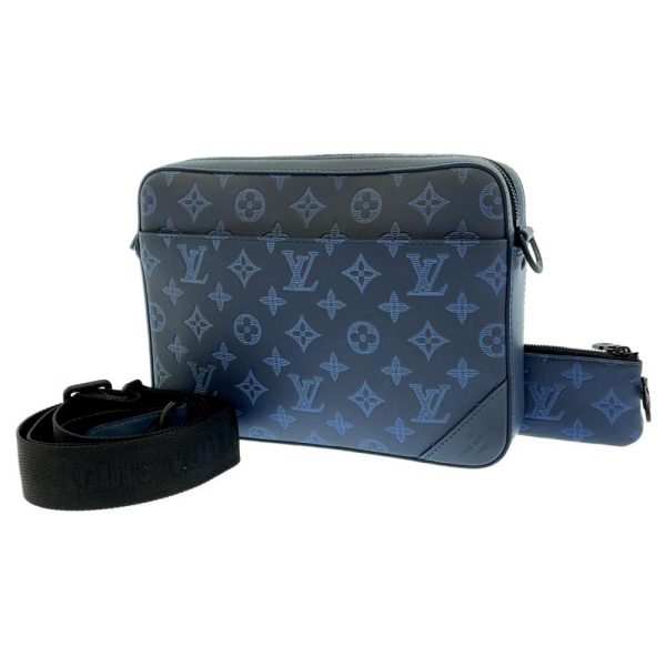 1 Louis Vuitton Shoulder Bag Monogram Shadow Duo Messenger Bag Navy