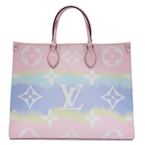 1 Louis Vuitton Escale On The Go GM 2 Way Bag Tote Bag Monogram Canvas Pastel