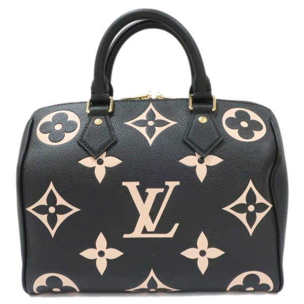 1 Louis Vuitton Monogram Implant Speedy Bandouliere Handbag Mini Boston Bag Black Beige