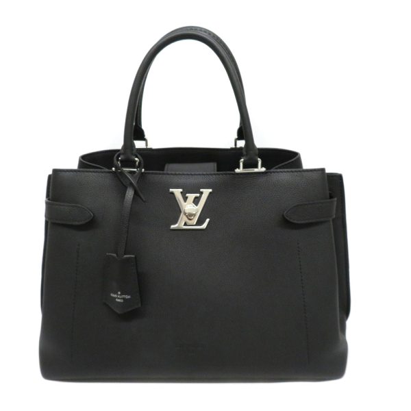 1 Louis Vuitton LockMe Handbag Shoulder Bag Calf Leather Noir Black