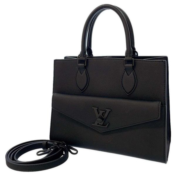 1 Louis Vuitton Handbag Calf Leather Lock Me Tote PM 2 Way Shoulder Bag Black