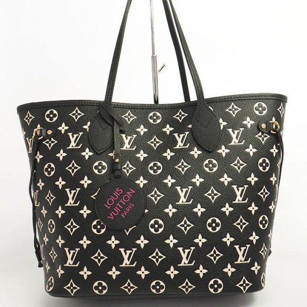 1 Louis Vuitton Neverfull MM Monogram Implant Tote Bag