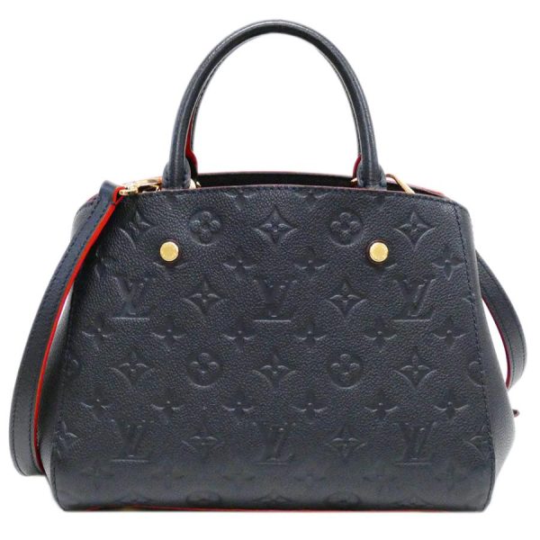 1 Louis Vuitton Monogram Implant Montaigne BB Shoulder Hand Bag Marine Rouge