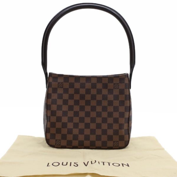 10 Louis Vuitton Looping MM Shoulder Bag Damier Ebene Canvas Gold Hardware