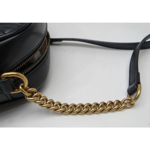 11 Gucci GG Marmont Quilted Small Shoulder Bag Black x Gold