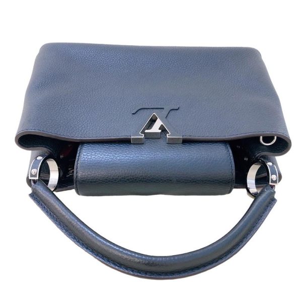 13 Louis Vuitton Capucines MM Handbag Taurillon Clemence Black Silver Hardware