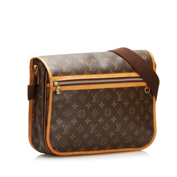 2 Louis Vuitton Monogram Messenger Bosphore GM Crossbody Shoulder Bag Brown PVC Leather