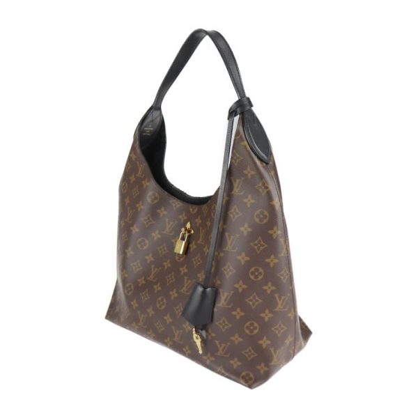 2 Louis Vuitton Flower Hobo Shoulder Bag Monogram Canvas Leather Brown