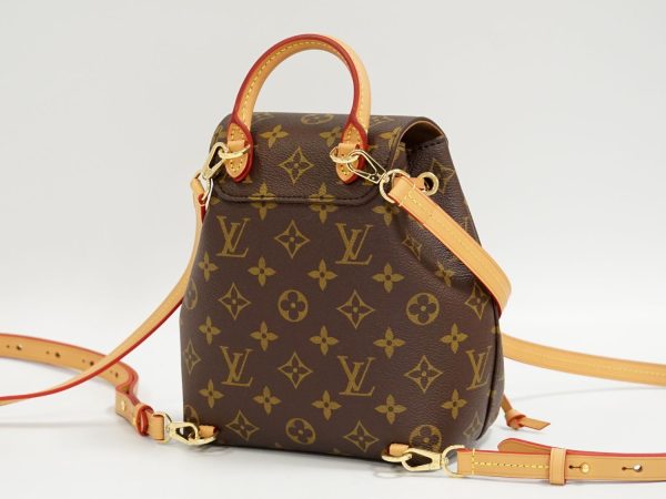 2 Louis Vuitton Montsouris BB Monogram Rucksack Backpack Brown