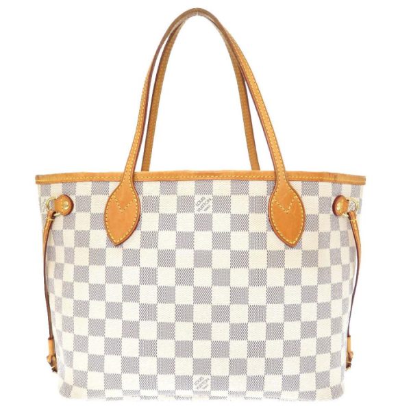 2 Louis Vuitton Damier Azur Neverfull PM Tote Bag White Gold