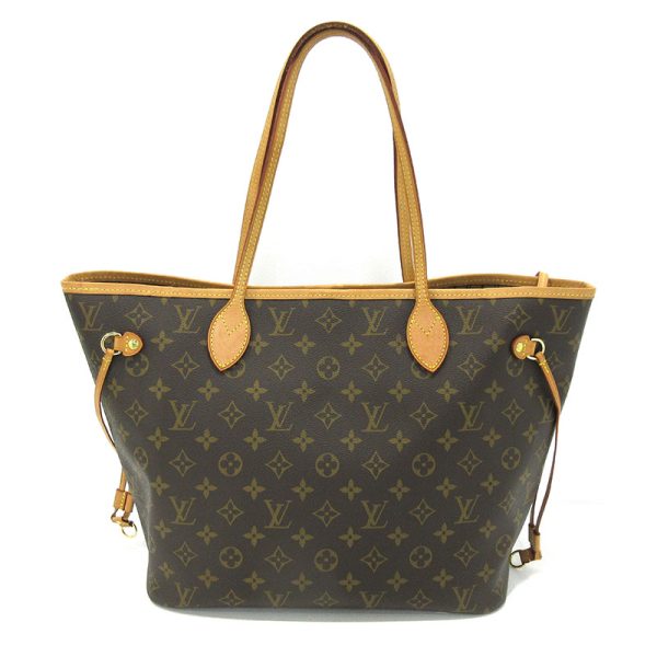 2 Louis Vuitton Monogram Neverfull MM Tote Bag with Shoulder Pouch Brown