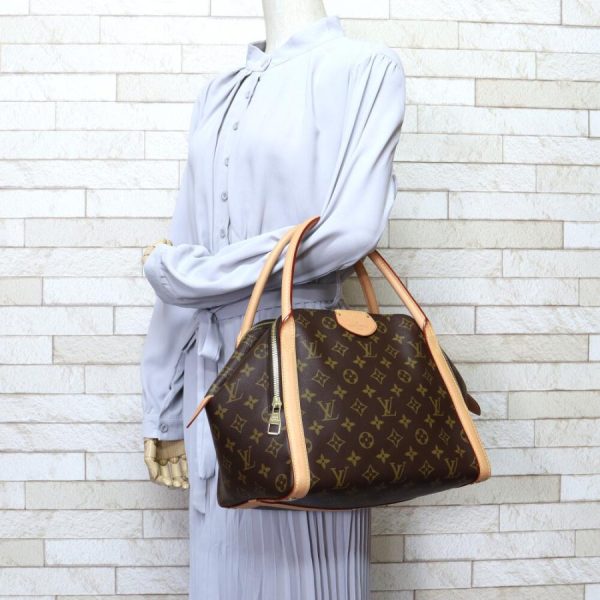 2 Louis Vuitton MM Monogram Handbag Brown