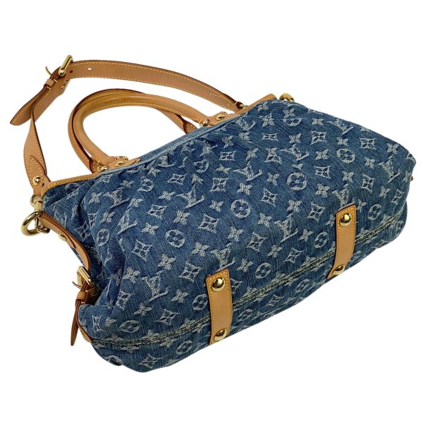 2 Louis Vuitton Neocavy MM Shoulder Bag 2 WAY Handbag Monogram Denim Blue