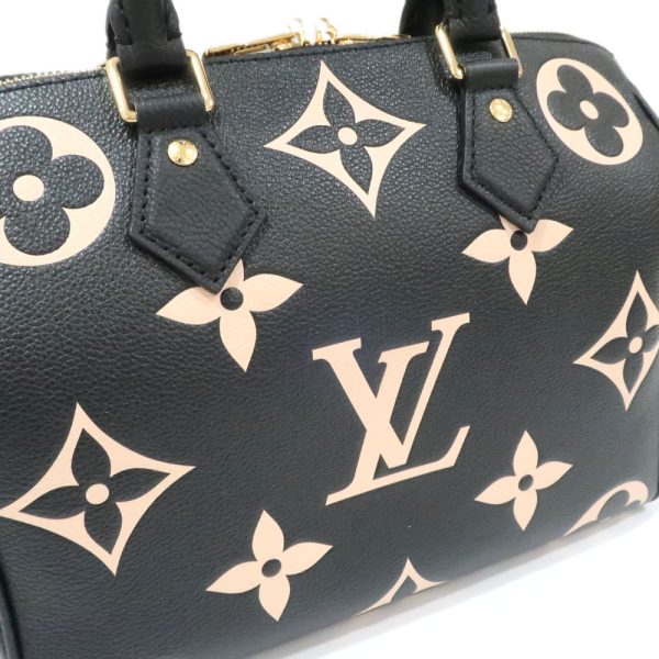 2 Louis Vuitton Monogram Implant Speedy Bandouliere Handbag Mini Boston Bag Black Beige