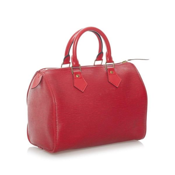 2 Louis Vuitton Epi Speedy 25 Handbag Mini Boston Castilian Red Leather