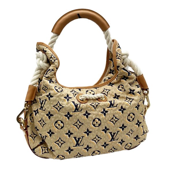 2 Louis Vuitton Cruise Line Bull MM Shoulder Bag Beige Gold Hardware