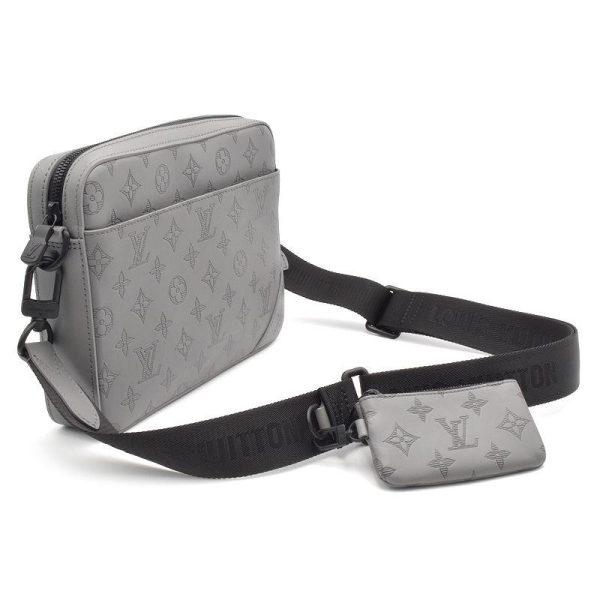 2 Louis Vuitton Duo Messenger Monogram Shadow Messenger Bag Shoulder Bag Gray