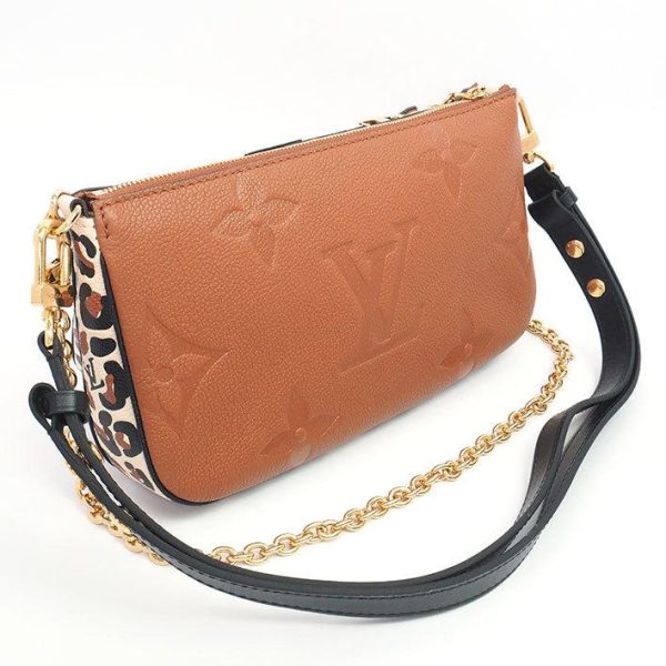 2 Louis Vuitton Multi Pochette Accessoire Monogram Empreinte Hand Bag Monogram Implant leather